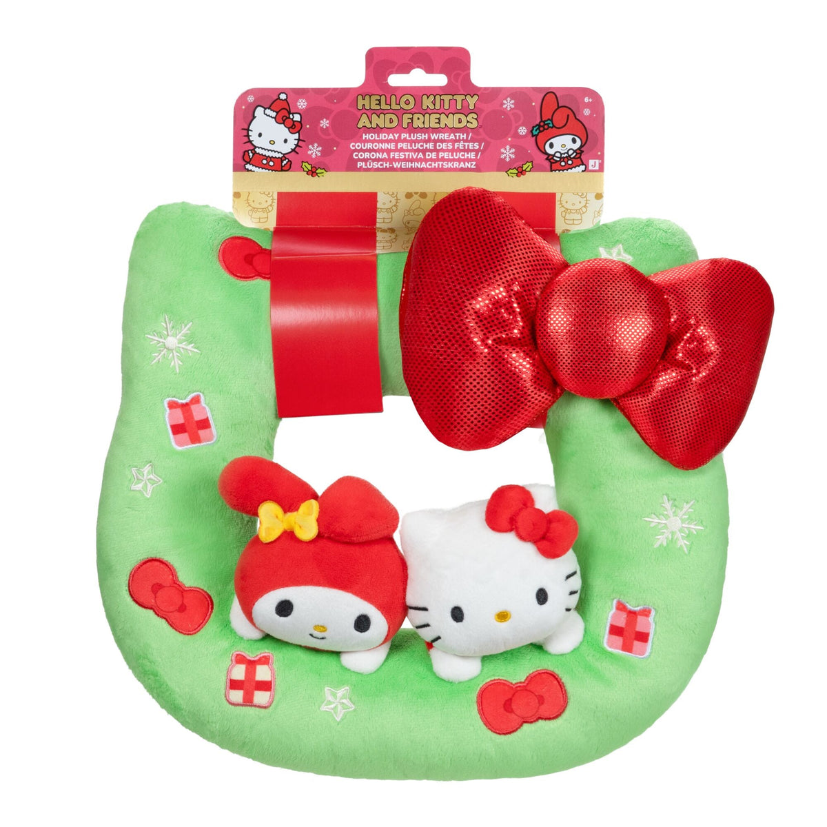 Hello Kitty and Friends 12-Inch Plush Holiday Wreath