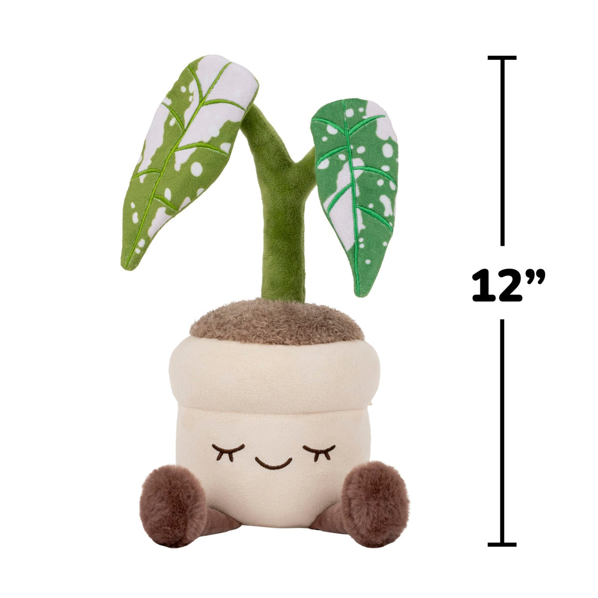 Greenhouse by Russ 12-Inch Grey Monstera Plant Plush