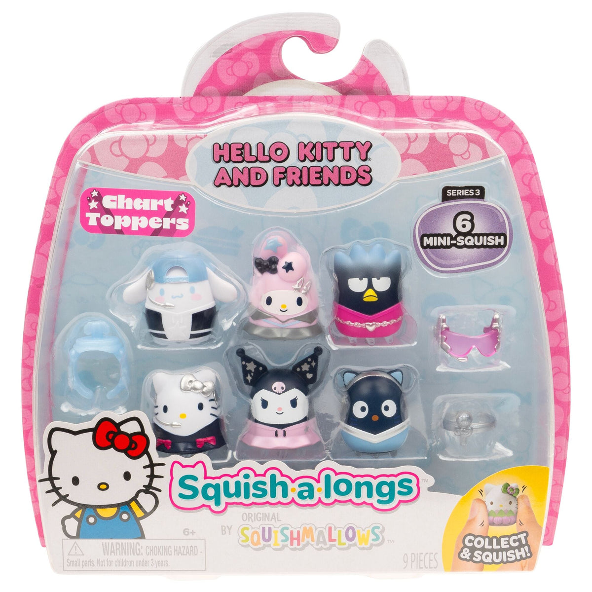 Squish-a-longs Hello Kitty and Friends Chart Toppers 6-Pack