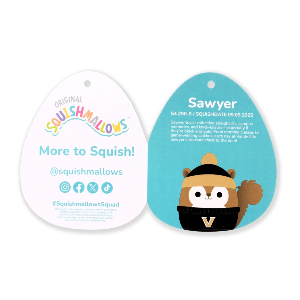 Vanderbilt 3.5-Inch Sawyer the Squirrel Plush Clip