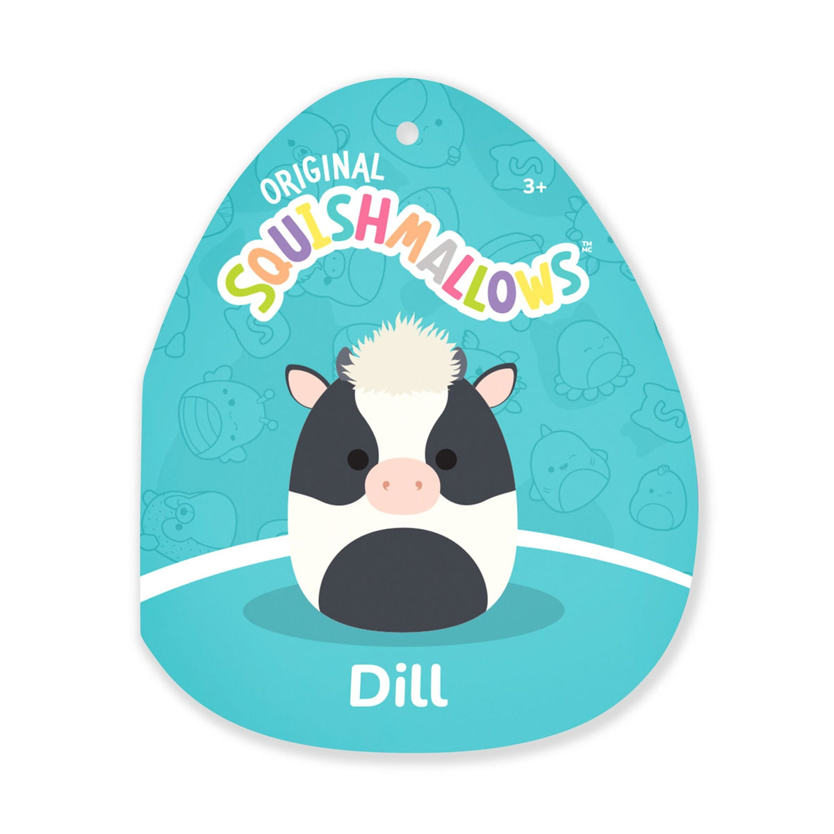 8-Inch Dill the Black and White Cow with Shaggy Hair