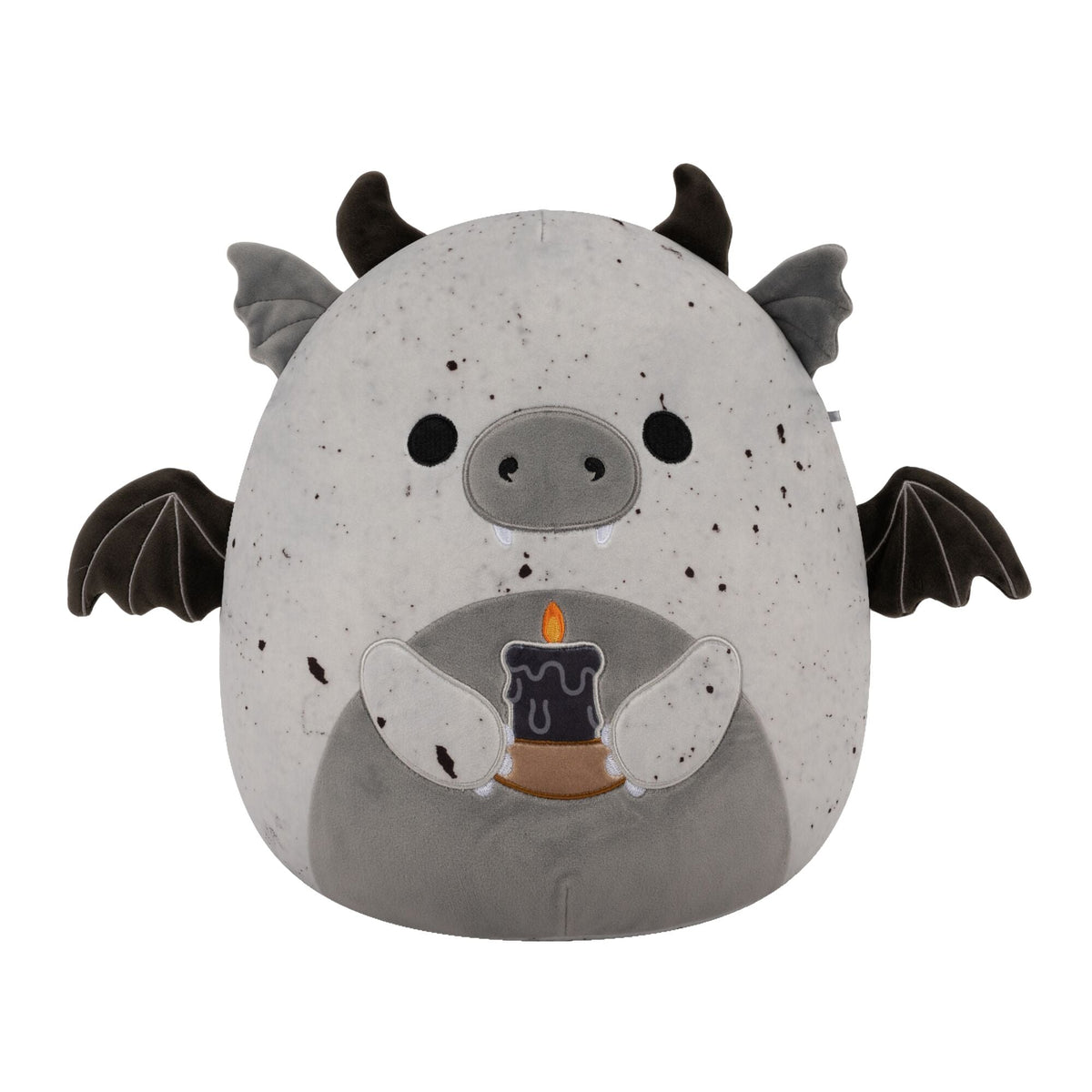 12-Inch Gio the Grey Speckled Gargoyle Holding Black Candle