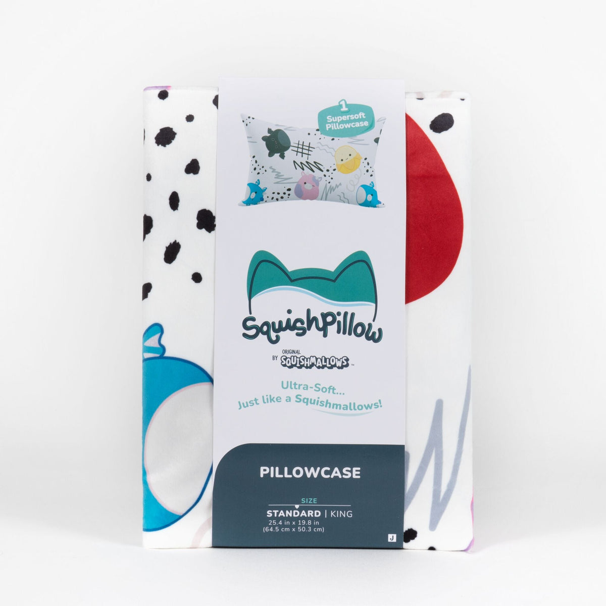 "Squish Vibes" White SquishPillow Pillowcase (Standard)