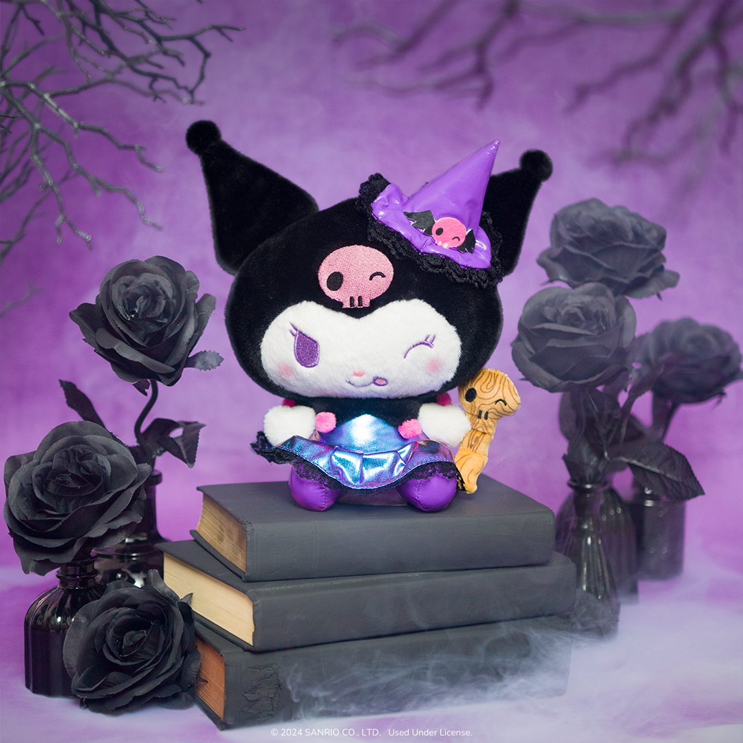 Hello Kitty and Friends 8-Inch Kuromi Halloween Plush Wearing a Witch Costume