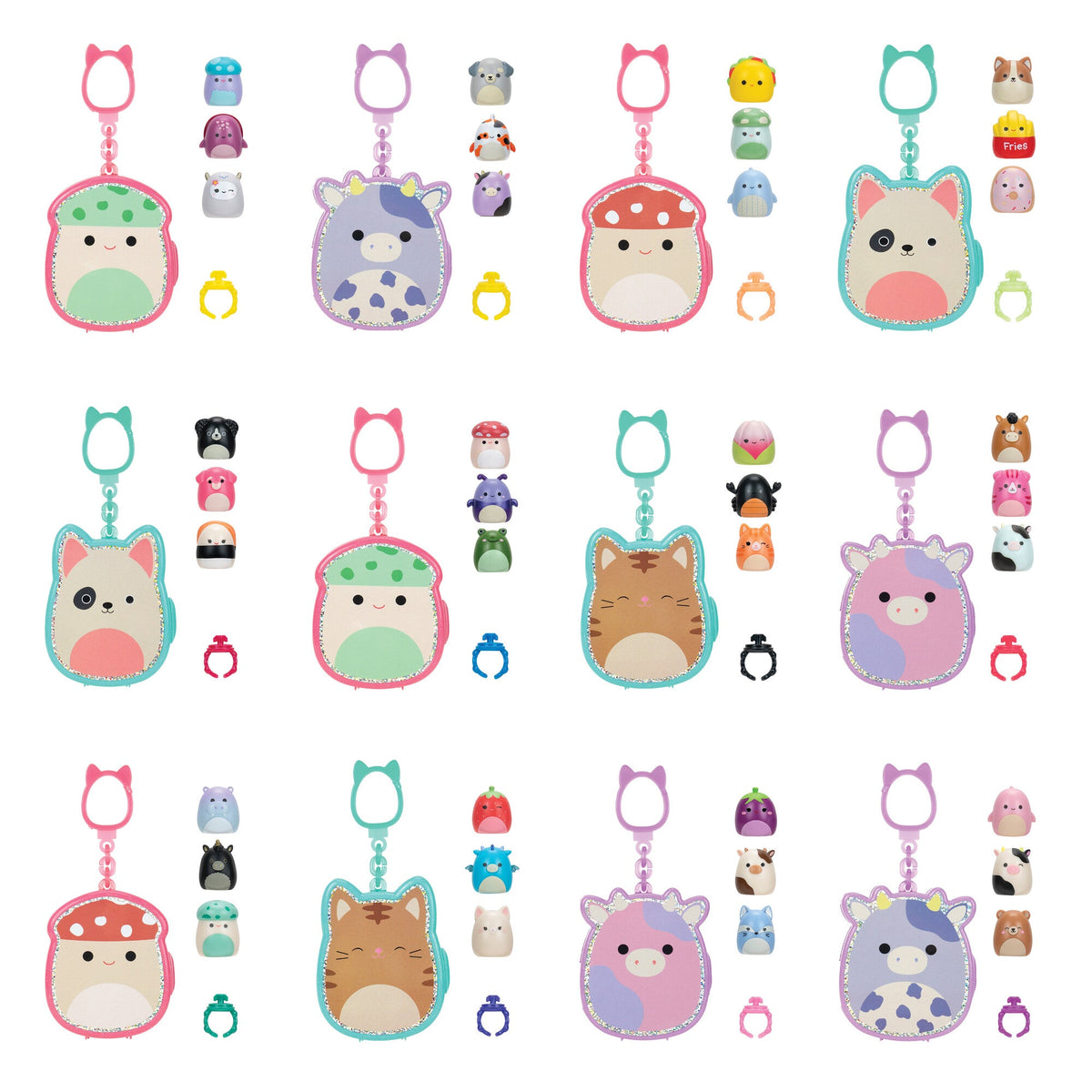 Squish-a-longs Clip & Go - Includes 3 Mini-Squish & Clip Case