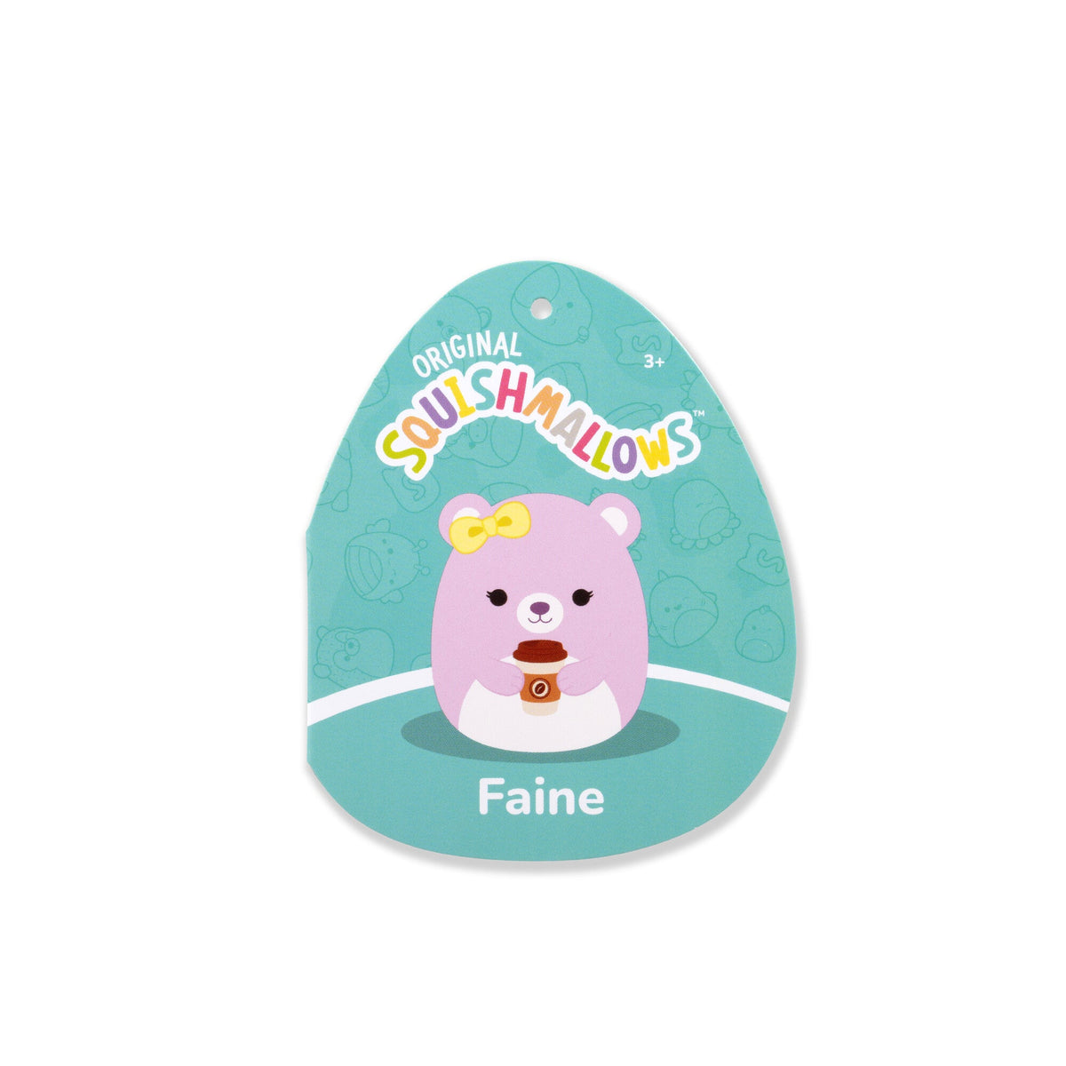 12-Inch Faine the Pink Bear with Bow Holding Coffee