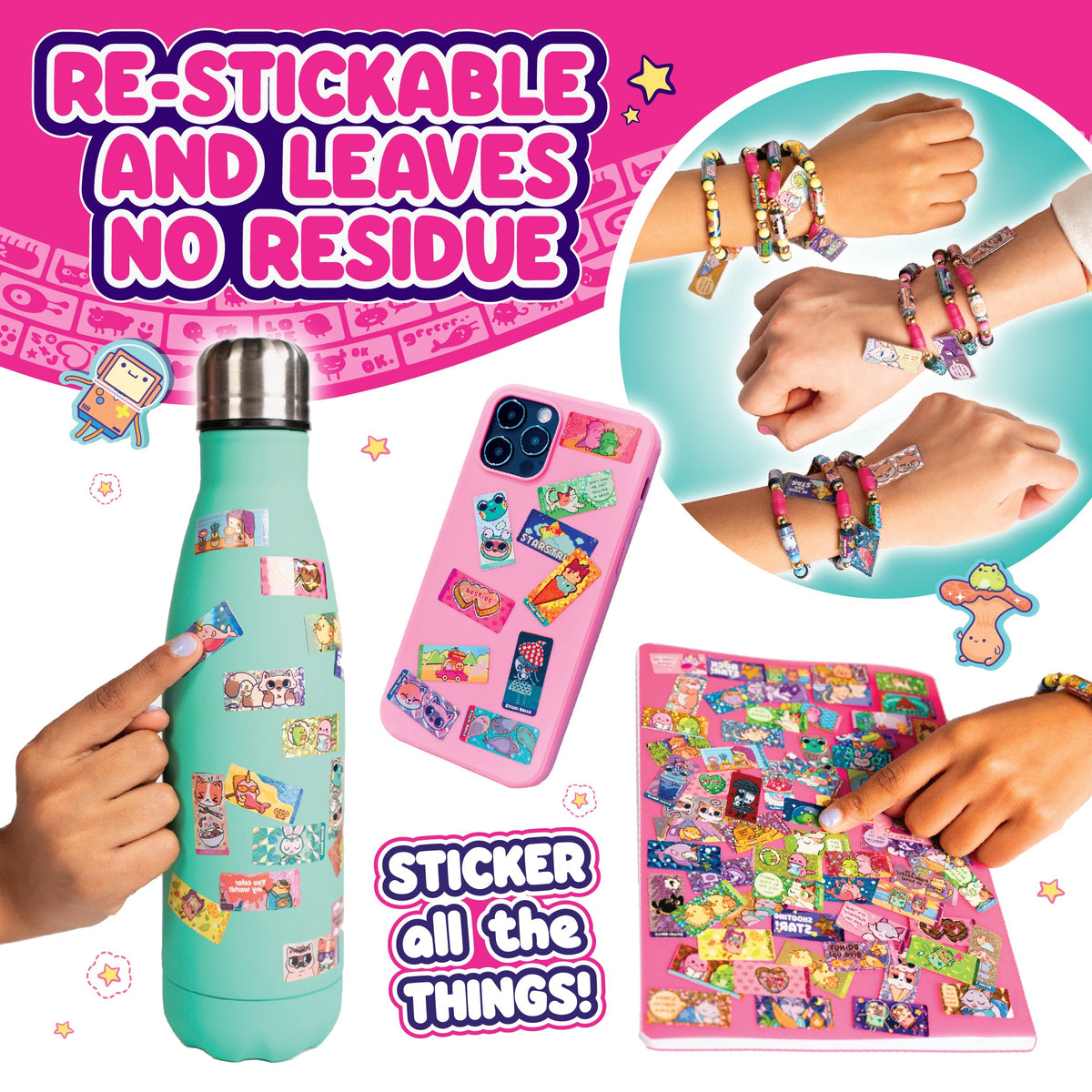 Sticki Rolls Sticki Book - Wearable & Shareable Sticker Bracelet + Collection Sticki Book