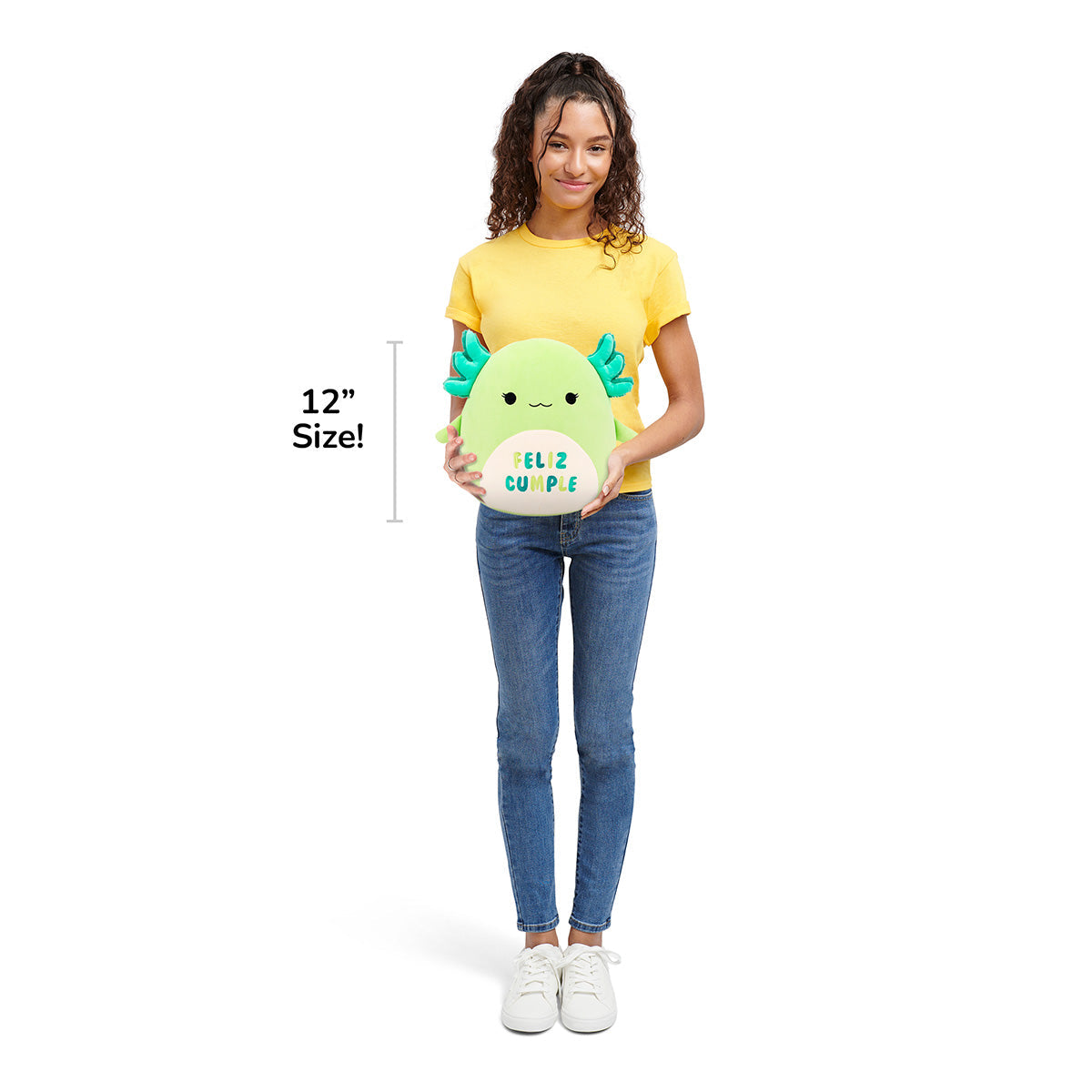 12-Inch Mipsy the Green Axolotl with “Feliz Cumple” Embroidery