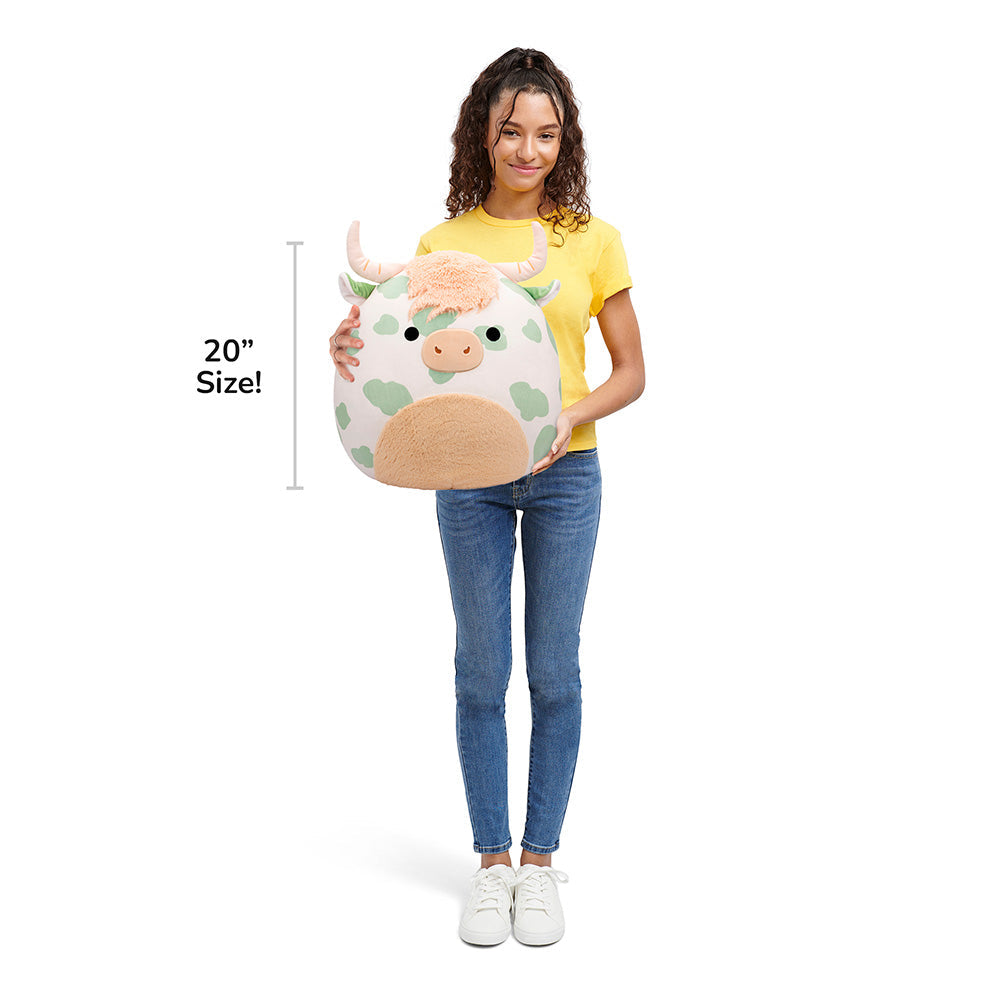 20-Inch Celestino the Sage Green Spotted Highland Cow