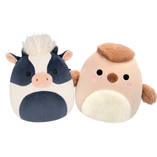 8-Inch Cow and Cockatoo Bundle